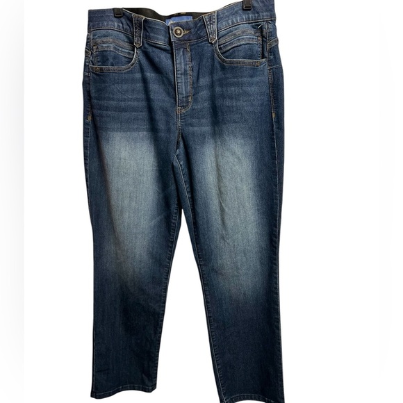 DEMOCRACY “Ab” Technology Women’s Wide Leg Stretch Jeans Size 14P EUC - Picture 1 of 8